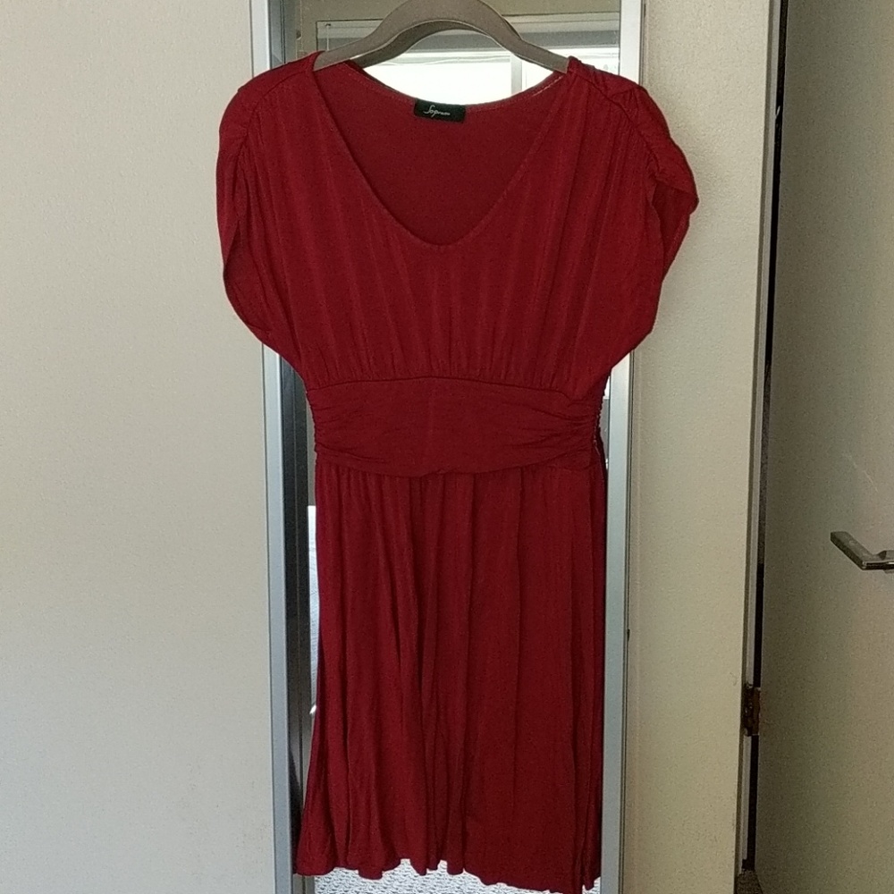Red mini dress